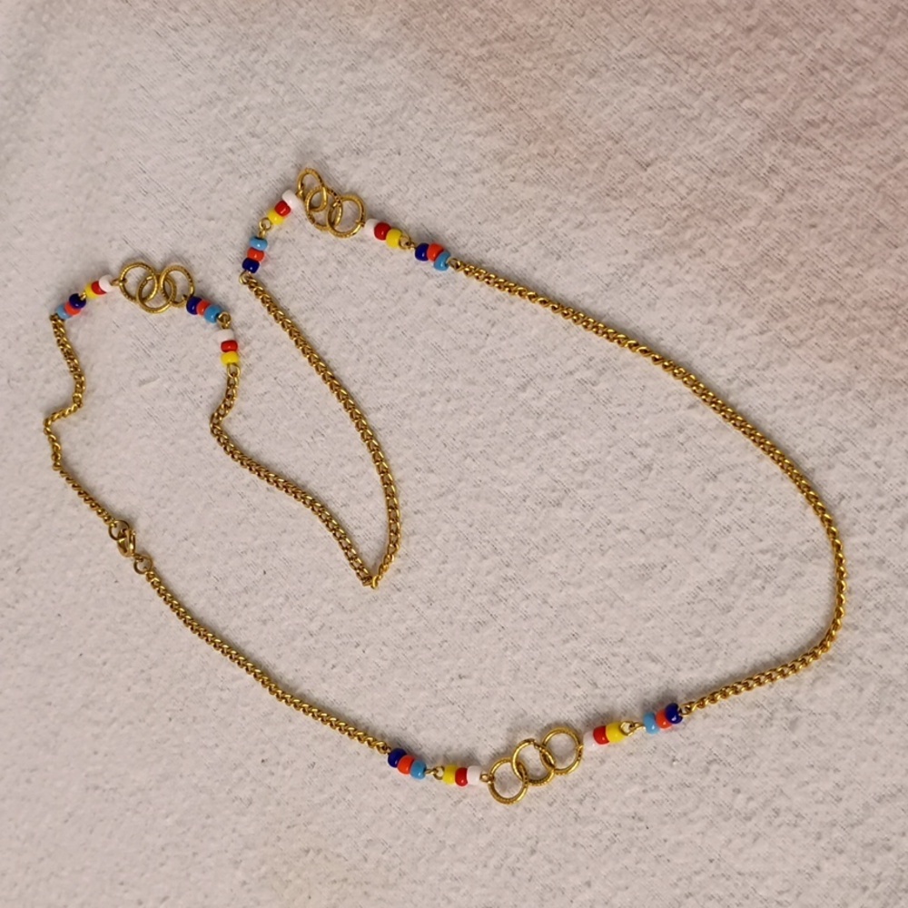 Gold Plated‎ 26" Neckace With Beads Tarnish Free